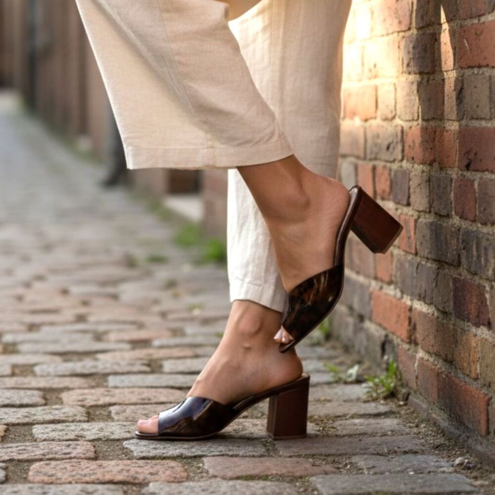 Miss L-Fire Block Heel Mules EU 41/US 9.5-10 (fit like a 9-9.5) in Tortoiseshell